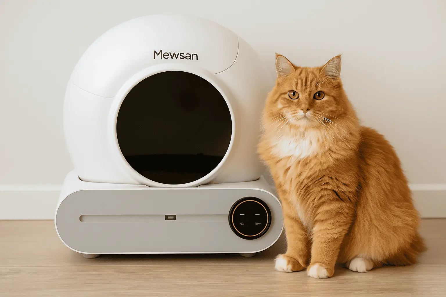 Mewsan Litter Box with Cat
